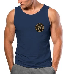 Neverless Tanktop Herren Tank-Top Print Logo Wandern Motiv Fashion Dunkelblau/Blau