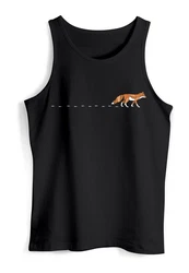 Neverless Herren Tanktop mit Fuchs Fox Logo Print Badge Fashion Rosa/Rot/Orange/Beige/Schwarz/Braun