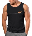 Neverless Herren Tanktop mit Fuchs Fox Logo Print Badge Fashion Rosa/Rot/Orange/Beige/Schwarz/Braun