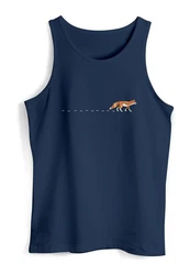 Neverless Herren Tanktop mit Fuchs Fox Logo Print Badge Fashion Dunkelblau/Blau