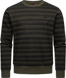 Streifenpullover Inddie Print stylischer Herren Sweatpullover mit Rippbndchen