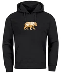 Neverless Hoodie Herren mit Print Grafik Outdoor Polygon Motive Braun/Schwarz