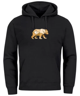 Neverless Hoodie Herren mit Print Grafik Outdoor Polygon Motive
