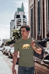 Neverless Herren Print-Shirt mit Grafik-Print Braun/Dunkelgrün/Khaki