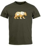 Neverless Herren Print-Shirt mit Grafik-Print Braun/Dunkelgrün/Khaki