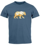 Neverless Herren Print-Shirt mit Grafik-Print Braun/Hellblau/Blau