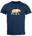 Neverless Herren Print-Shirt mit Grafik-Print Braun/Dunkelblau/Blau