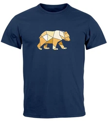 Neverless Herren Print-Shirt mit Grafik-Print Braun/Dunkelblau/Blau
