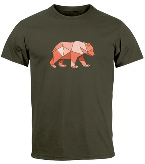Neverless Print-Shirt Herren T-Shirt Polygon Grafik Br Outdoor Motive Printshirt Natur Braun/Dunkelgrün Neverless Print-Shirt Herren T-Shirt Polygon Grafik Br Outdoor Motive Printshirt Natur Braun/Dunkelgrün