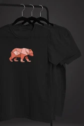 Neverless Print-Shirt Herren T-Shirt Polygon Grafik Br Outdoor Motive Printshirt Natur Braun