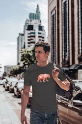 Neverless Print-Shirt Herren T-Shirt Polygon Grafik Br Outdoor Motive Printshirt Natur Braun