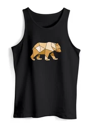 Neverless Tanktop Herren Tank-Top Grafik Outdoor Polygon Motive Printshirt mit Print Braun