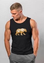 Neverless Tanktop Herren Tank-Top Grafik Outdoor Polygon Motive Printshirt mit Print Braun