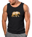 Neverless Tanktop Herren Tank-Top Grafik Outdoor Polygon Motive Printshirt mit Print Braun