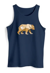 Neverless Tanktop Herren Tank-Top Grafik Outdoor Polygon Motive Printshirt mit Print Braun/Dunkelblau/Blau