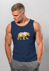 Neverless Tanktop Herren Tank-Top Grafik Outdoor Polygon Motive Printshirt mit Print Braun/Dunkelblau/Blau