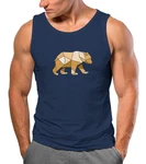 Neverless Tanktop Herren Tank-Top Grafik Outdoor Polygon Motive Printshirt mit Print Braun/Dunkelblau/Blau