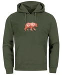 Neverless Hoodie Herren Polygon Grafik Outdoor Motive Fashion Dunkelgrün/Braun