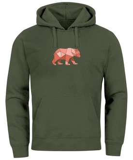 Neverless Hoodie Herren Polygon Grafik Outdoor Motive Fashion Dunkelgrün/Braun Neverless Hoodie Herren Polygon Grafik Outdoor Motive Fashion Dunkelgrün/Braun
