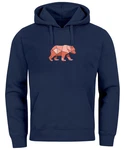 Neverless Hoodie Herren Polygon Grafik Outdoor Motive Fashion Braun/Dunkelblau