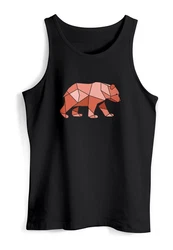 Neverless Tanktop Herren Outdoor Motive Printshirt Braun