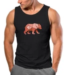Neverless Tanktop Herren Outdoor Motive Printshirt Braun