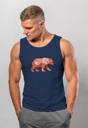 Neverless Tanktop Herren Outdoor Motive Printshirt Braun/Dunkelblau