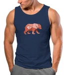 Neverless Tanktop Herren Outdoor Motive Printshirt Braun/Dunkelblau