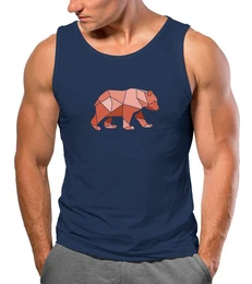 Tanktop Herren Tank-Top Polygon Grafik Br Outdoor Motive Printshirt Natur mit Print