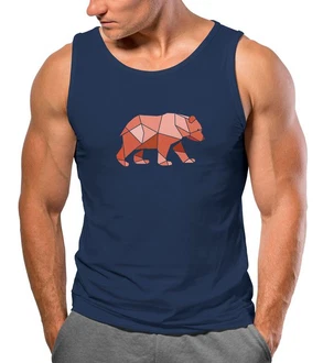 Neverless Tanktop Herren Outdoor Motive Printshirt Braun/Dunkelblau