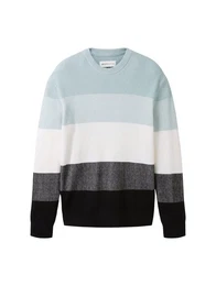 Strickpullover structured colorblock knit