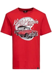 KingKerosin Print-Shirt Edsel mit Classic Car Artwork Rot
