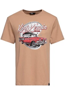 KingKerosin Print-Shirt Edsel mit Classic Car Artwork Braun/Rot/Khaki/Beige KingKerosin Print-Shirt Edsel mit Classic Car Artwork Braun/Rot/Khaki/Beige