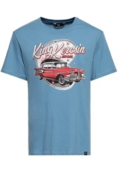 KingKerosin Print-Shirt Edsel mit Classic Car Artwork Blau/Hellblau