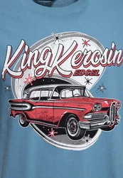 KingKerosin Print-Shirt Edsel mit Classic Car Artwork Blau/Hellblau