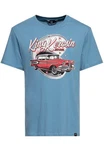 KingKerosin Print-Shirt Edsel mit Classic Car Artwork Blau/Hellblau