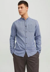 JACK & JONES Hemd JJEBand Komfort Fit Freizeithemd Grau/Blau/Hellblau