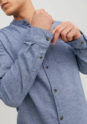 JACK & JONES Hemd JJEBand Komfort Fit Freizeithemd Grau/Blau/Hellblau