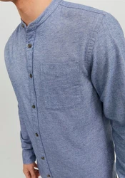 JACK & JONES Hemd JJEBand Komfort Fit Freizeithemd Grau/Blau/Hellblau