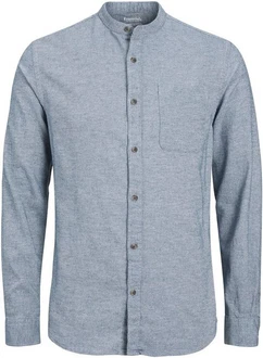 JACK & JONES Hemd JJEBand Komfort Fit Freizeithemd Grau/Blau/Hellblau