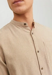JACK & JONES Hemd JJEBand Komfort Fit Freizeithemd Beige/Khaki/Braun/Weiß