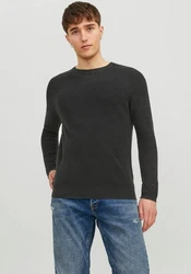 JACK & JONES Pullover JJEMATT KNIT CREW NECK schwarz