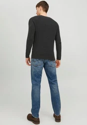 JACK & JONES Pullover JJEMATT KNIT CREW NECK schwarz