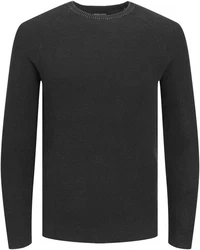 JACK & JONES Pullover JJEMATT KNIT CREW NECK schwarz