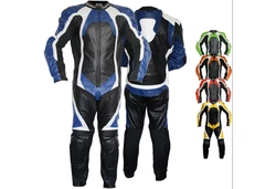 German Wear Motorradkombi Modell GW409K Einteiler Hellblau/Blau/Mischfarben/Grün