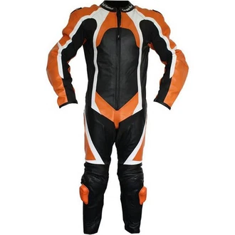 German Wear Motorradkombi Modell GW409K Einteiler Grün/Mischfarben/Orange/Grau/Schwarz/Rot