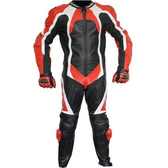 German Wear Motorradkombi Modell GW409K Einteiler Mischfarben/Grün/Schwarz/Rot/Grau