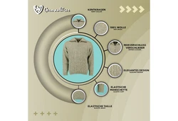 German Wear Trachtenstrickjacke OP5 Herren Dunkelgrün/Grün/Khaki