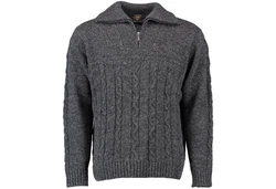 German Wear Trachtenstrickjacke OP5 Herren Dunkelgrün/Dunkelgrau/Grau