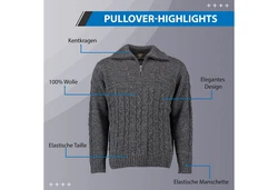 German Wear Trachtenstrickjacke OP5 Herren Dunkelgrün/Dunkelgrau/Grau